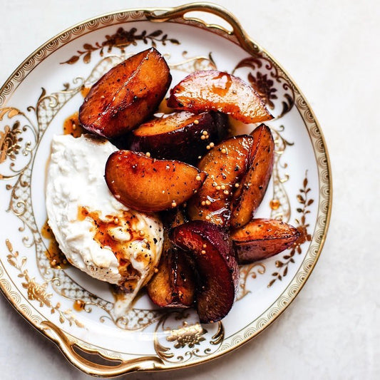 Glazed & Spiced Plums - The Perfect Thanksgiving Dessert