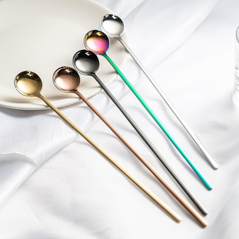 Cocktail Stainless Steel Round Spoon